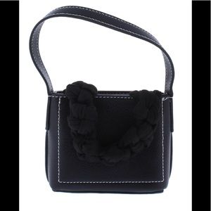 Black Knotted Front Strap Mini Bag